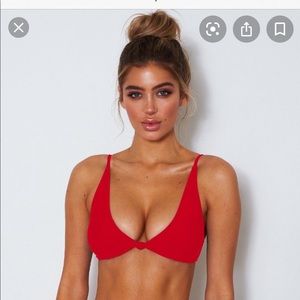 White fox boutique miami bikini top red
